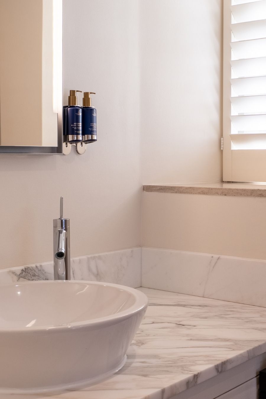 Roch Castle, St Brides Bedroom Sink with Morning Light
