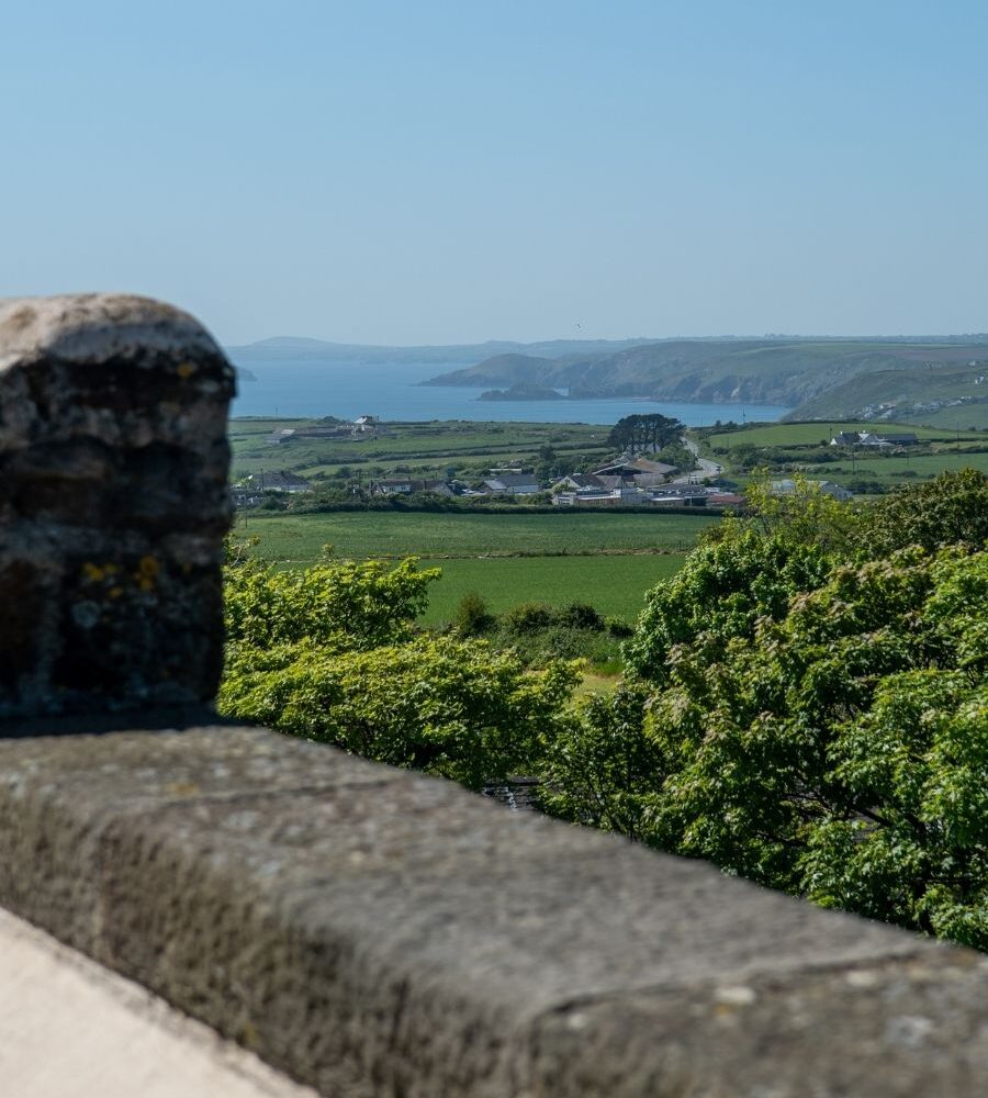 Roch Castle terrace Views of St Brides Bay