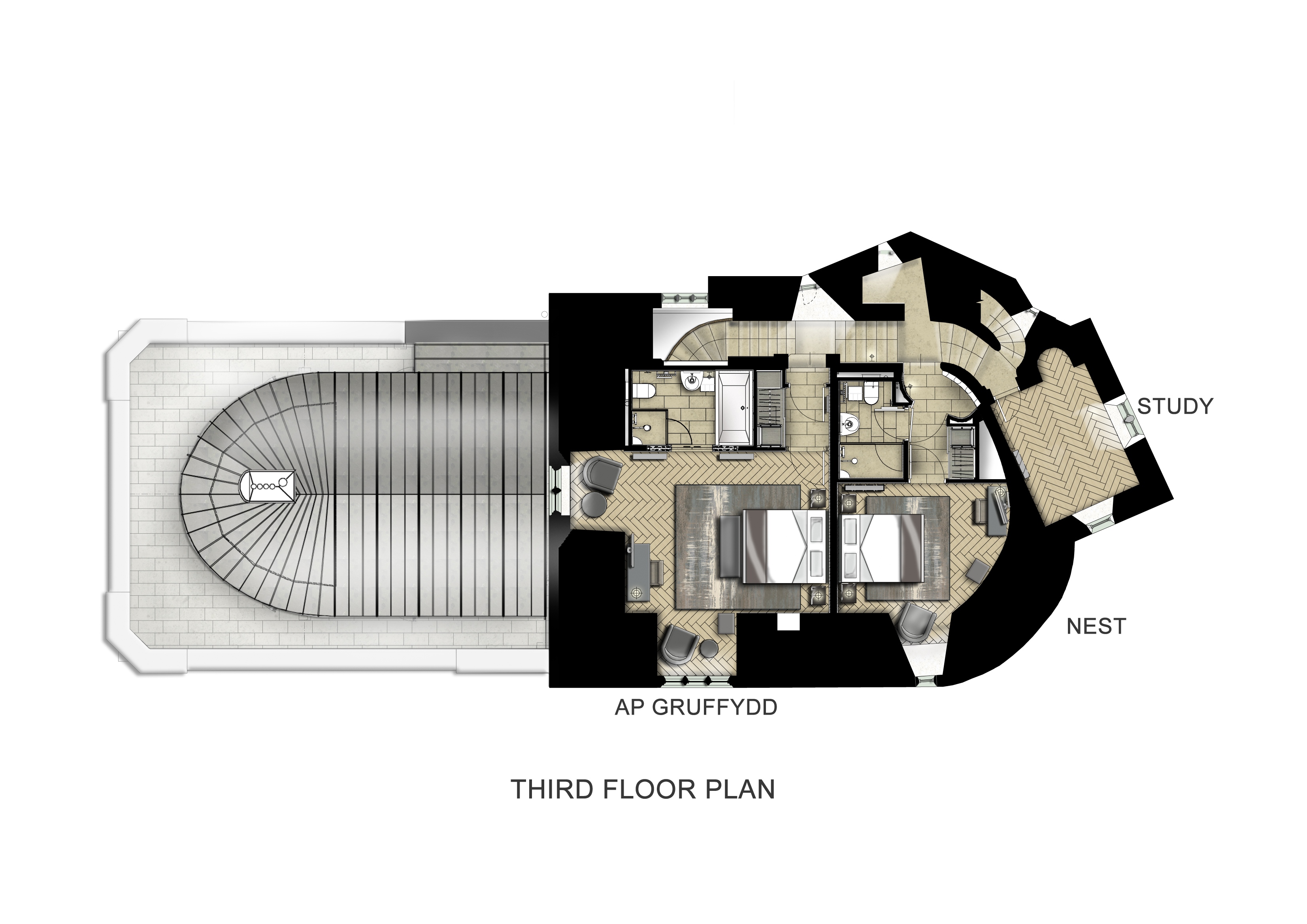Roch Castle Third Floor Plan